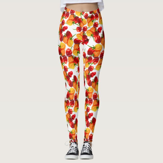 Legging Habanero Chilps Red Peppers Orange Comida Quente (Frente)