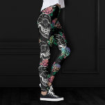 Legging Habilidades e Rosas de Ombre | Gótica Glam Pastel<br><div class="desc">#abstractart Feminine 90s grunge gótico em um padrão sem descontinuidades de crânios de açúcar de giz acentuado com rosas pastel mole em um fundo de textura de veludo esmagado inspirado no Dia das Bruxas e no Dia Mexicano dos Mortos (dia de los muertos). O moderno design mestiço moderno adiciona o...</div>