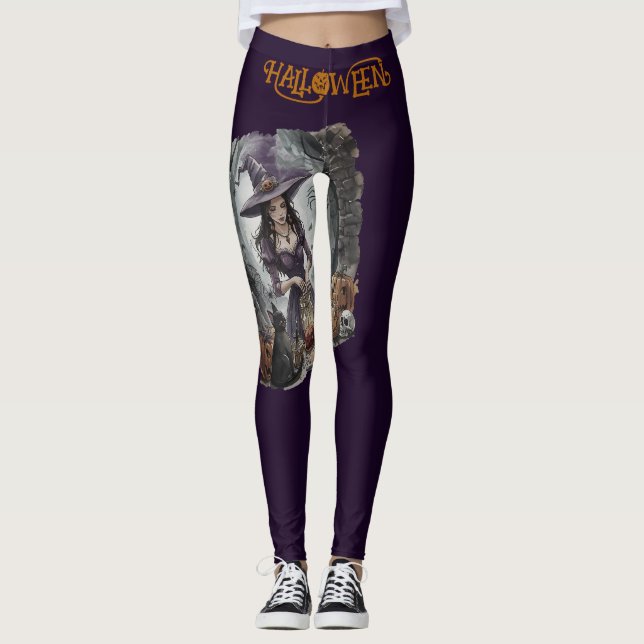 Legging Halloween, A Poção da Meia-Noite da Bruxa  (Frente)