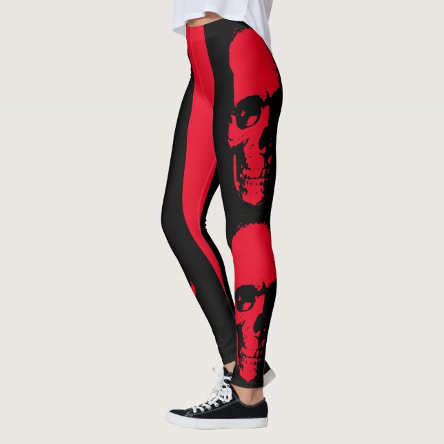 Legging Halloween Assustador Vermelho e Negro (Esquerda)