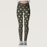 Legging Halloween Black and Gold Foil Pumpkin Costume<br><div class="desc">As leggings de fantasia são perfeitas para vestir a uma Festa de Halloween sozinhas ou sob uma fantasia.</div>