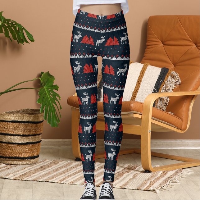 Legging Halloween Crossover Fun Reindeer Christmas Pattern (Criador carregado)