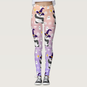 Legging Halloween Cute Baby Panda Witic Wand