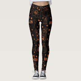Legging  Halloween Cute Kawaii Outline