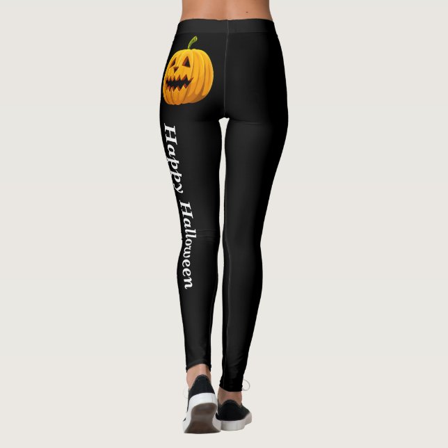 Legging Halloween Jack O Lantern Orange Black (Verso)