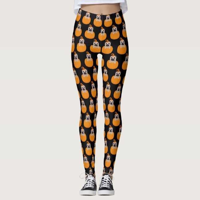 Legging Halloween Pug e Pumpkin (Frente)