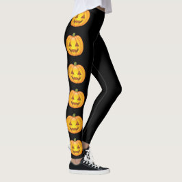 Legging Halloween Pumpkins Row