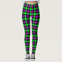 Halloween Purple e Neon Green Tartan