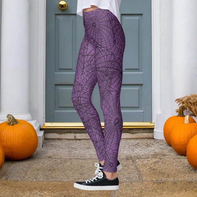 Legging Halloween Roxo e Aranha Negra (Criador carregado)
