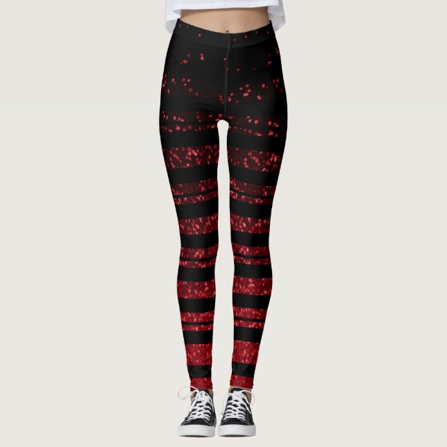Legging Halloween Strike black and Red Glitter (Frente)