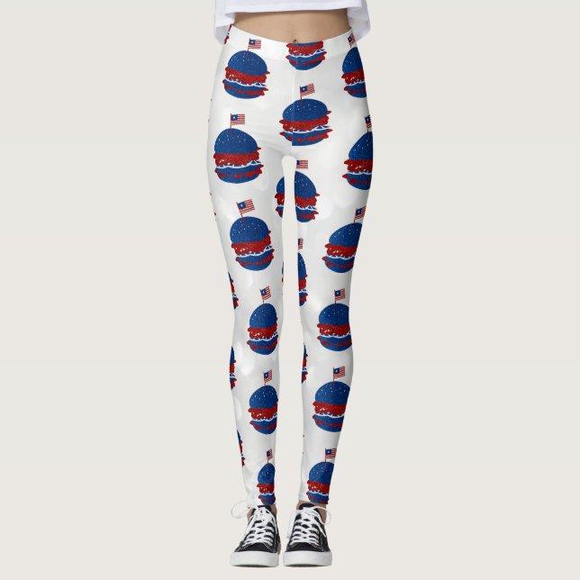 Legging Hamburger 4 de Julho Brilho (Frente)