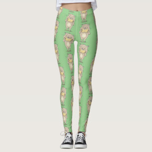 Legging Hamster sorridente e bonito com amendoim