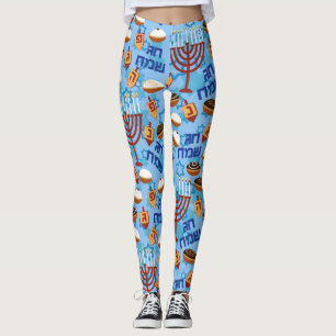 Legging Hanukiahs, Menorahs e Padrão de Velas