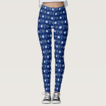 Legging Hanukkah Blue Menorah Dreidel Pattern Chanukah<br><div class="desc">Lindas leggings Hanukkah em azul bonito com um padrão legal de estrela judaica,  sonho para diversão jogos Chanukah e menorah judaica para o feriado.</div>