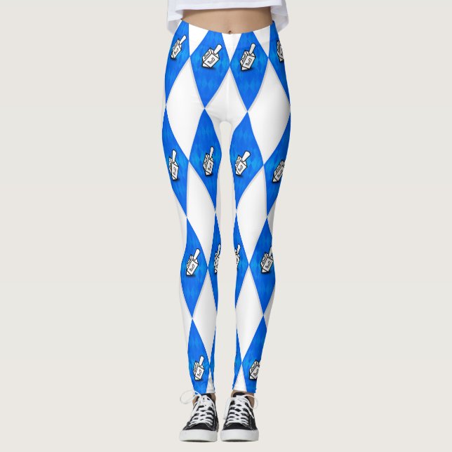 Legging Hanukkah Dreidel Argyle Pattern (Frente)