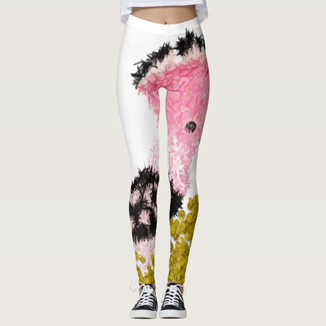 Legging Hanukkah, sonho rosa, gelt e hoopoe (Frente)