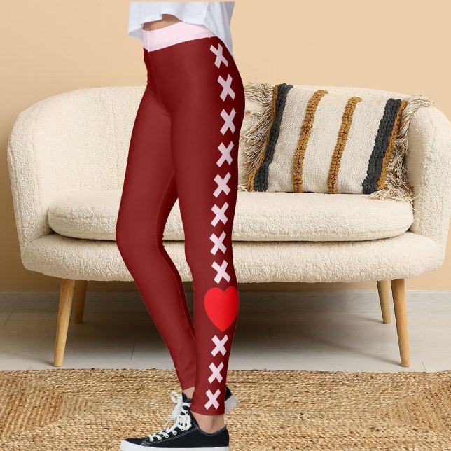Legging Happy Valentine's Day Pet Lovers Red Personalized (Criador carregado)
