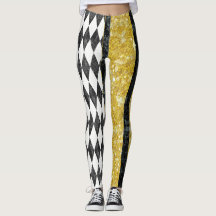 Harlequim Diamante Xadrez Preto Branco Dourado Arg