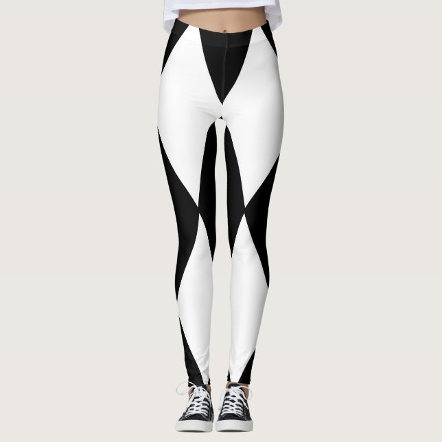 Legging harlequin preto e branco (Frente)