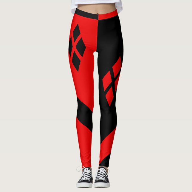 Legging Harlequin Vermelho e Negro (Frente)