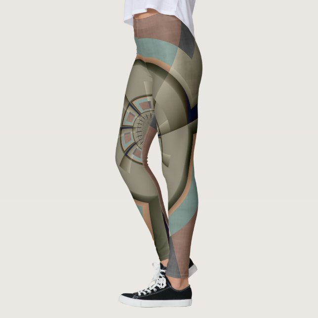 Legging Harmonia de Cores Abstratas Modernas Arte Gráfica  (Esquerda)