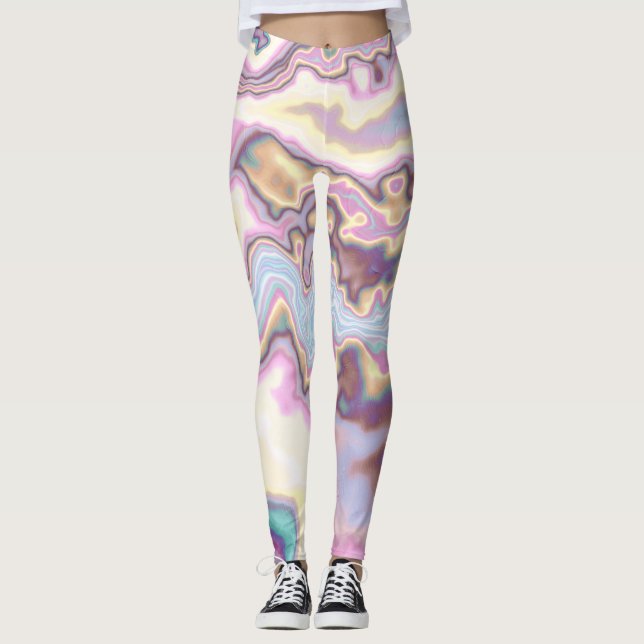 Legging Harmonia de Mármore Pastel Fluido (Frente)