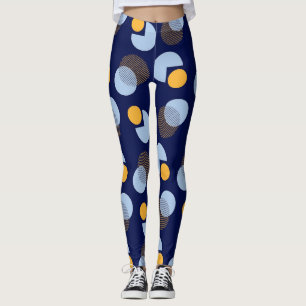Legging "Harmonia Vibrante: Pernas Impressas Azuis e Amare