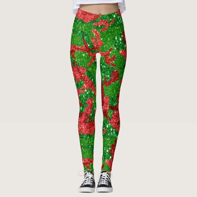 Legging Haus Da Camuflagem Glitter De Camo Xmas (Frente)