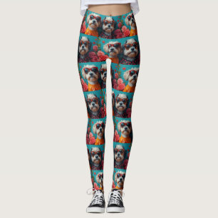 Legging Havanese Com Corações Rosas Dia dos Namorados