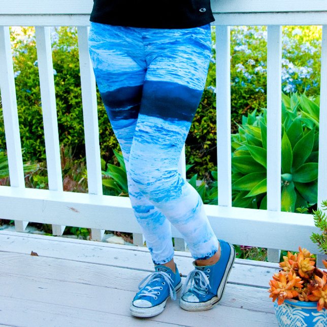 Legging Hawaii Tropical Turquesa Blue Ocean Waves Foto (Criador carregado)