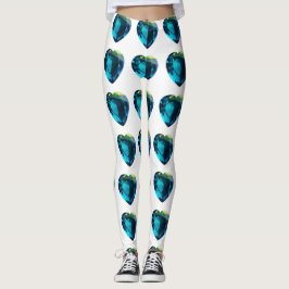 Legging Heart Aquamarine, Blue