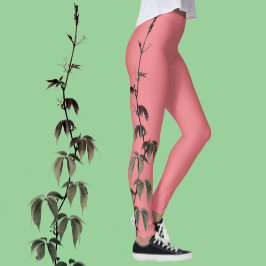 Legging Hera verde sobre rosa coral