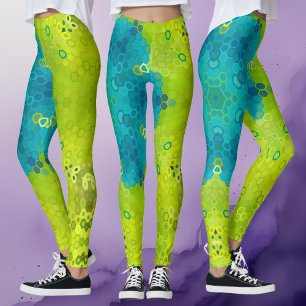 Legging Hex Mandala Verde e Azul