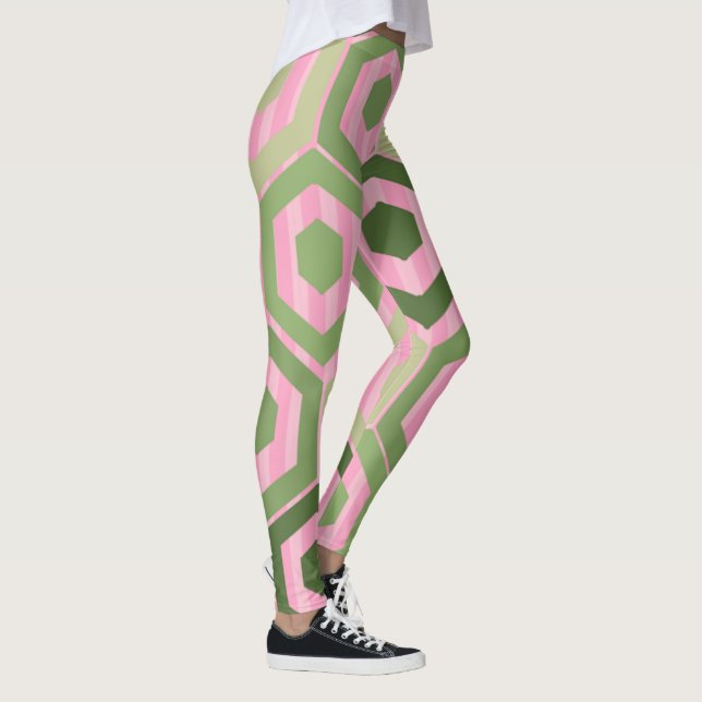 Legging Hexágonos e Stripes - Blooms de Primavera (Direita)