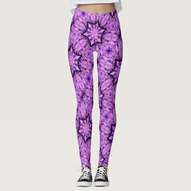 Legging hexágonos roxos (Frente)