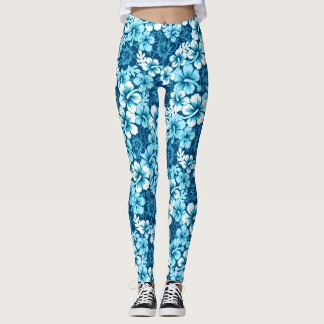 Legging hibisco floral do surf (Frente)