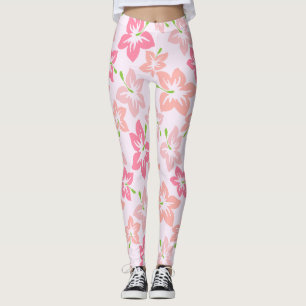 Legging Hibisco Rosa, Flores Rosa, Padrão De Flores