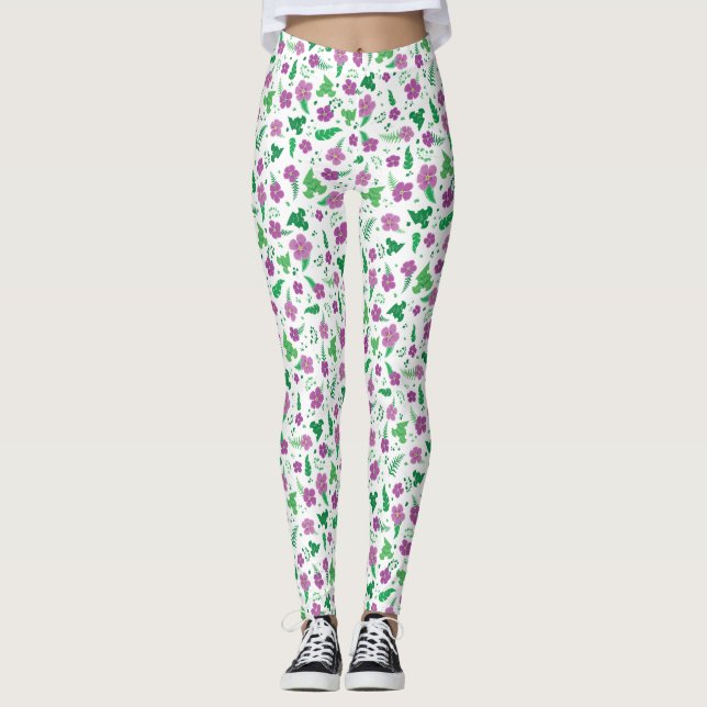 Legging Hibisco Roxo (Frente)