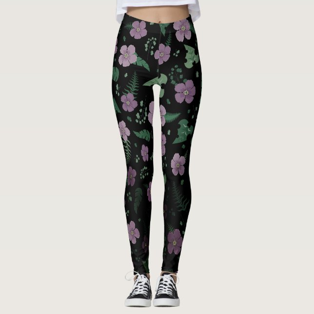 Legging Hibisco Roxo (Frente)