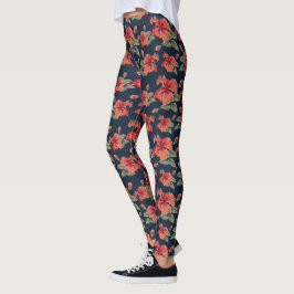 Legging Hibisco Vermelho Tropical
