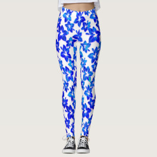 Legging hibiscus azul - caneleiras