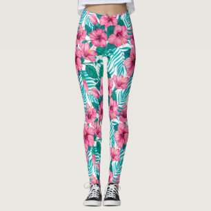 Legging Hibiscus e palmeiras