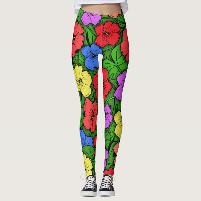 Legging Hibiscus & Monstera #4 (Frente)