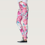 Legging Hídrangea Rosa Flói Grande Flor Colorida<br><div class="desc">Volte para estas leggings super divertidas com um padrão de florescimento de hidrangea rosa-branca. Perfeito para um evento especial,  treino na academia,  festa de jardim ou festival.</div>