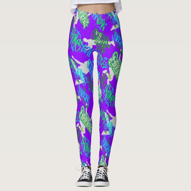 Legging Hip Hop Street Arts Padrão B Roxo BG (Frente)