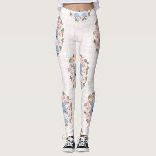 Legging Hipopótamo E Tatuagem De Flor
