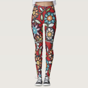 Legging hippie colorido flower power groovy