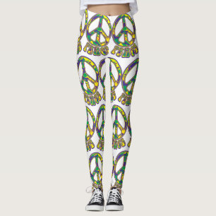 Legging Hippie Peace Sign 60s 70s