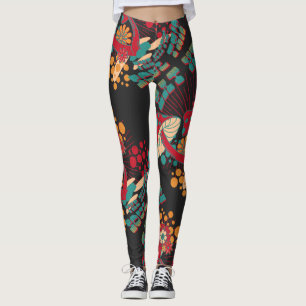 Legging Hippie Soul Trip Summer Vintage Mushroom