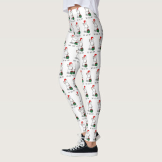 Legging Ho Ho Feliz Papais noeis de Natal Bonito Snowman